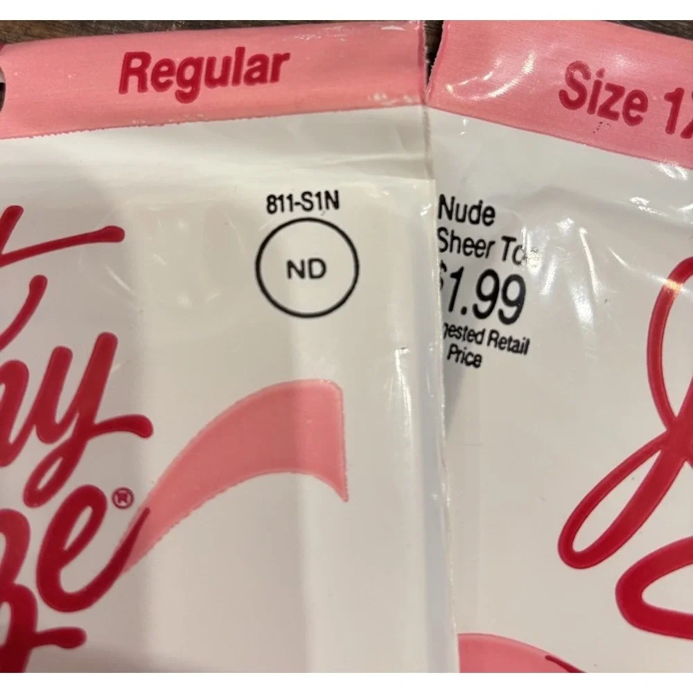 Vintage Lot‎ L'eggs Just My Size Pantyhose Regular Size 1X NUDE sheer Toe (3)